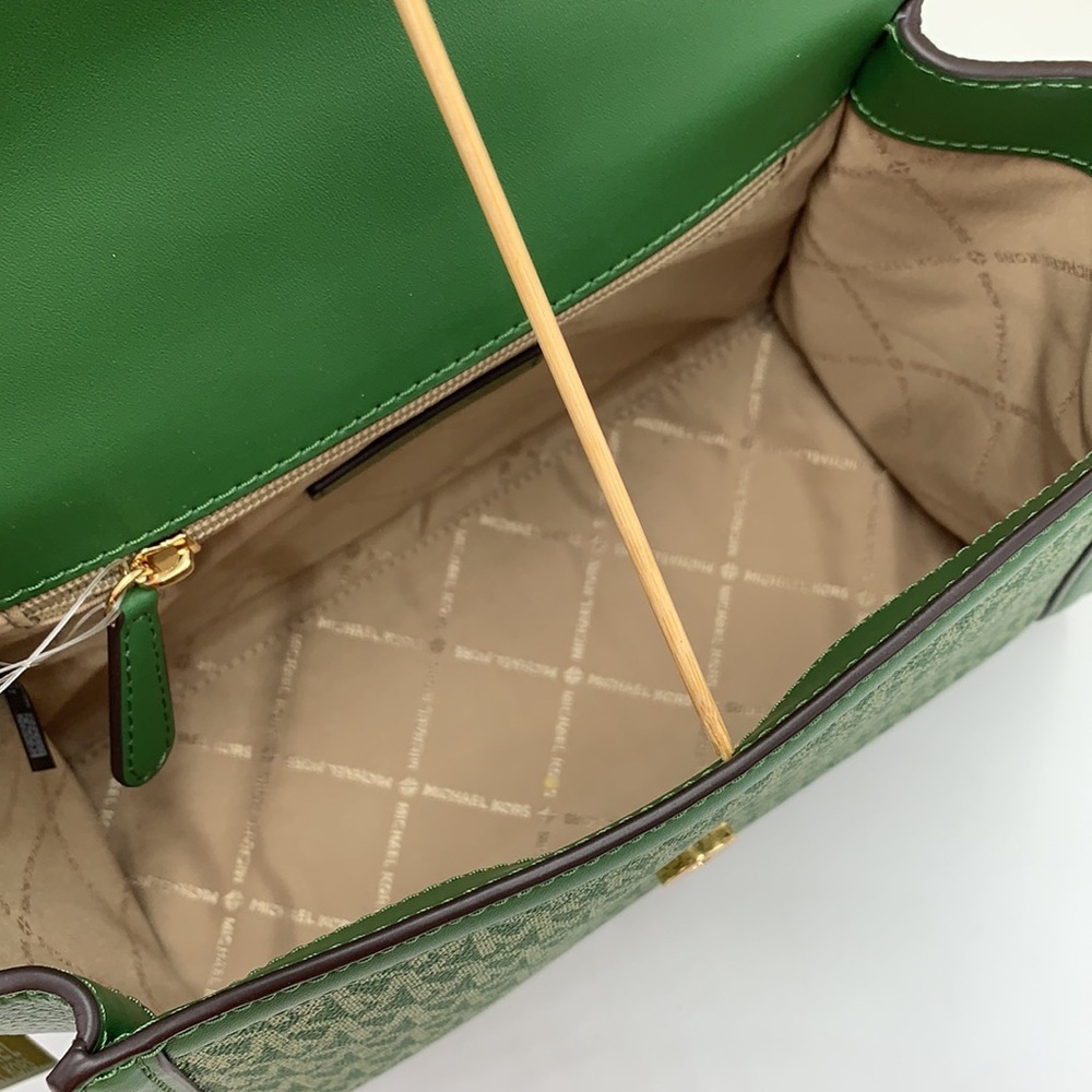 MICHAEL KORS
Whitney Medium Flap Top Handle Satchel Fern Green signature color - Picture 11 of 14